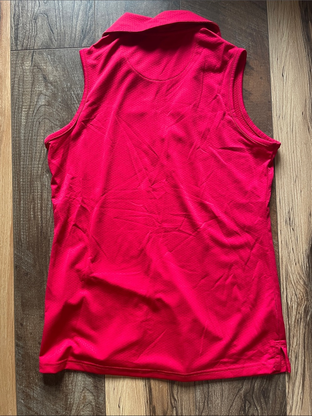 Pebble Beach Dry-Luxe Performance Sleeveless Gold Polo Tank - Red - Picture 3 of 8